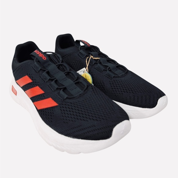 Adidas Mens Cloudfoam Comfy Elastic Lace Sneaker Shoes Black/Red IH3609 Size 7.5 - Picture 3 of 14